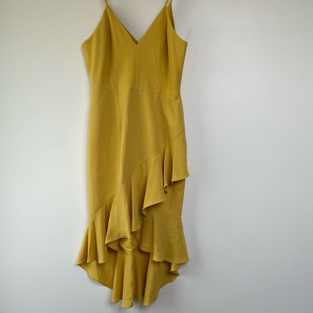 Dress the Population Wendy Ruffle Hem Midi Dress M - Picture 5 of 9
